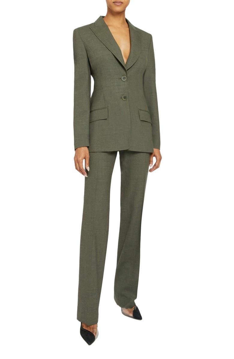 Santorelli ENRICA Two Button Jacket in Virgin Wool Stretch, Main, color, 