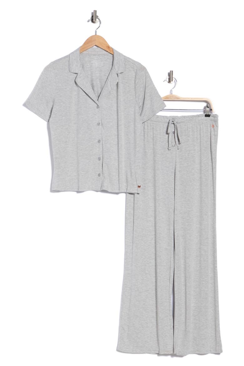 Brushed Jersey Pajamas, Main, color, HEATHER GREY