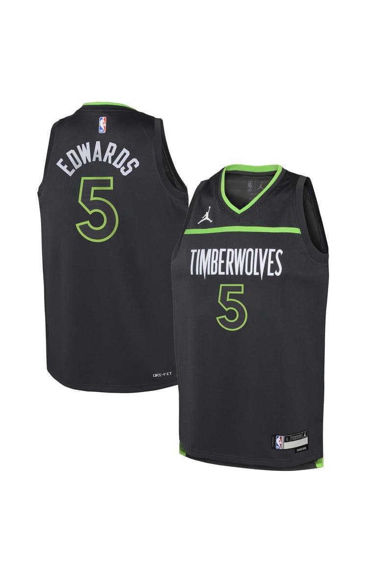 Youth Jordan Brand Anthony Edwards Black Minnesota Timberwolves Swingman Jersey - Statement Edition, Main, color, Black
