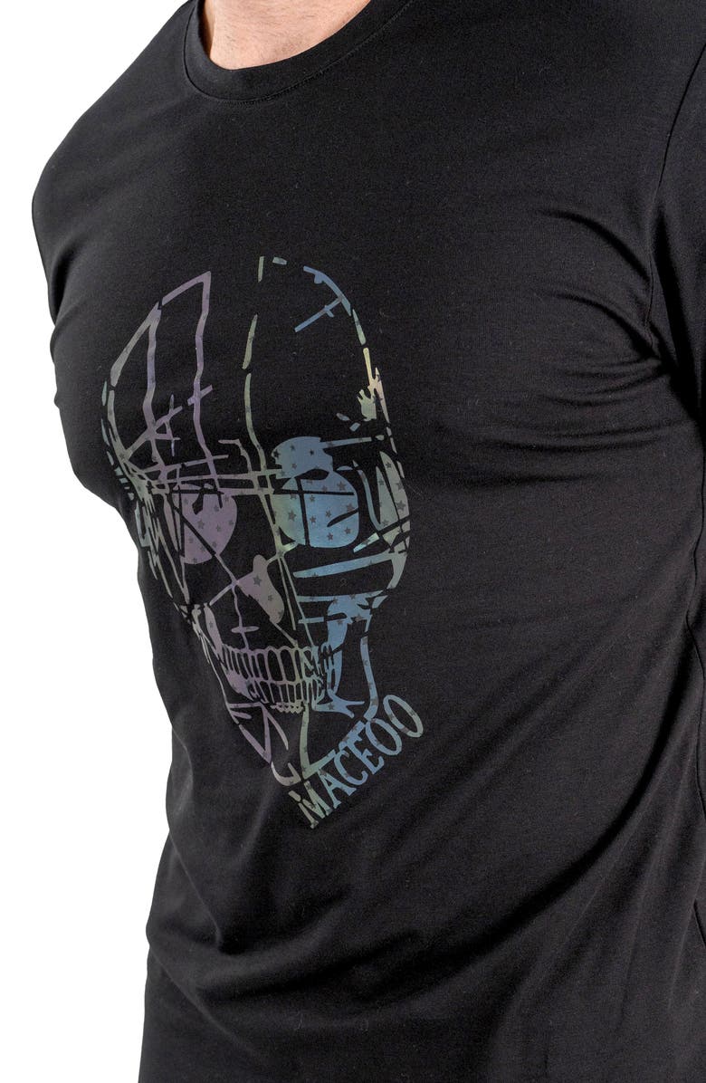 Maceoo Blueprint Skull Cotton Graphic T-Shirt, Alternate, color, 