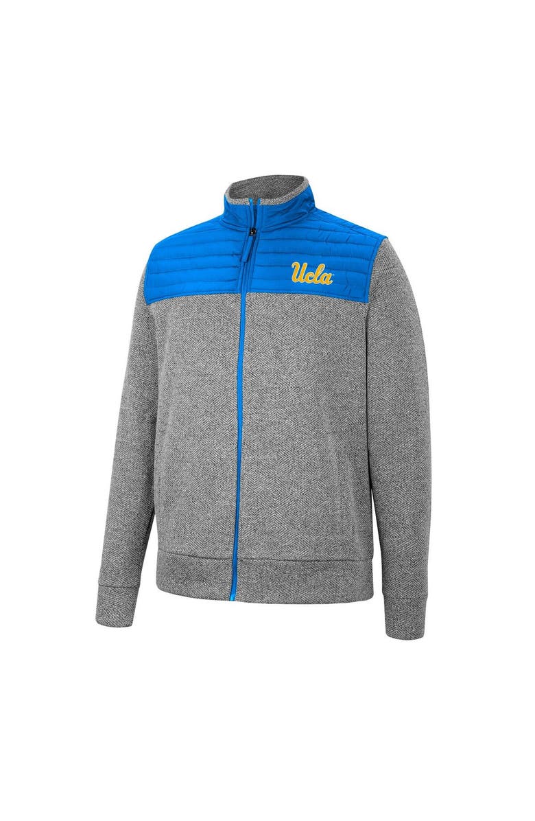 COLOSSEUM Men's Colosseum Charcoal/Blue UCLA Bruins Putter Herringbone Full-Zip Jacket, Alternate, color, Charcoal