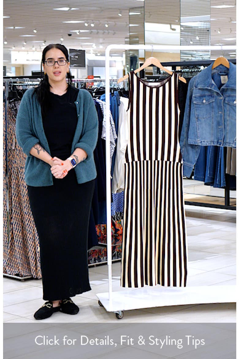 Striped Sleeveless Knit Midi Dress video