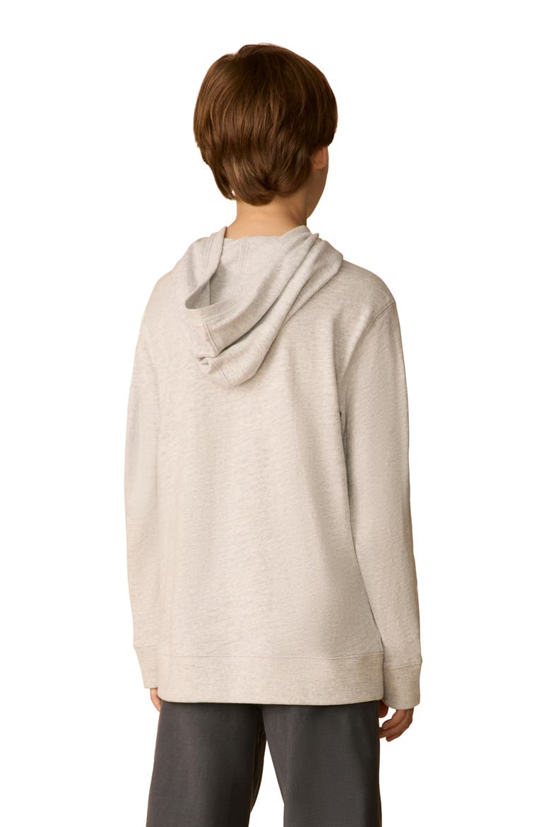 Kids' Slub Cotton Hoodie, Alternate, color, LIGHT GREY HEATHER