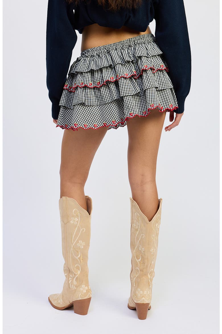 Emmie Plaid Skort, Alternate, color, BLACK WHITE