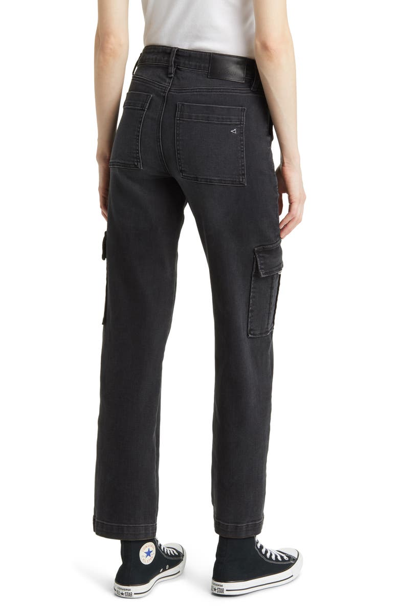 HIDDEN JEANS Straight Leg Cargo Jeans, Alternate, color, Black