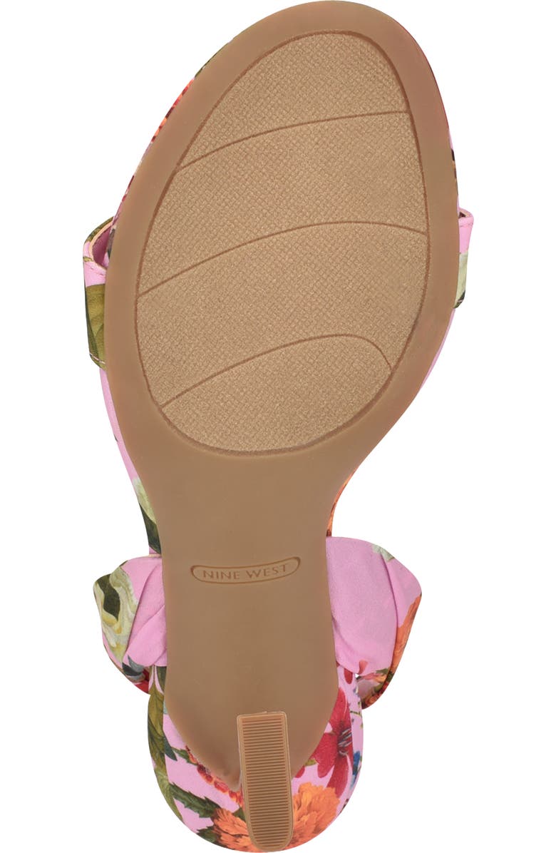 Nine West Kobs Ankle Tie Sandal, Alternate, color, Pink Rose Print Multi