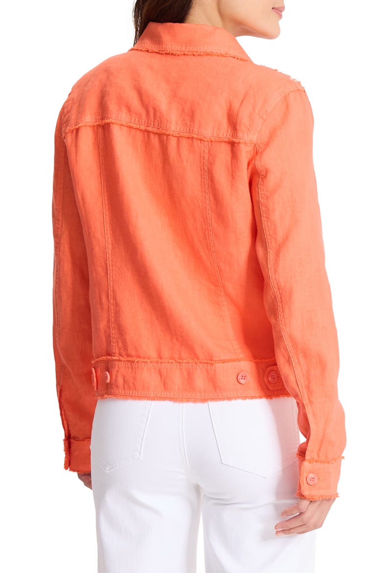 Two Palms Linen Raw Edge Jacket, Alternate, color, EMBER RED