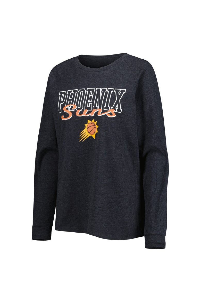 Women's Concepts Sport Heather Black/Heather Purple Phoenix Suns Team Raglan Long Sleeve T-Shirt & Shorts Sleep Set, Alternate, color, Heather Black