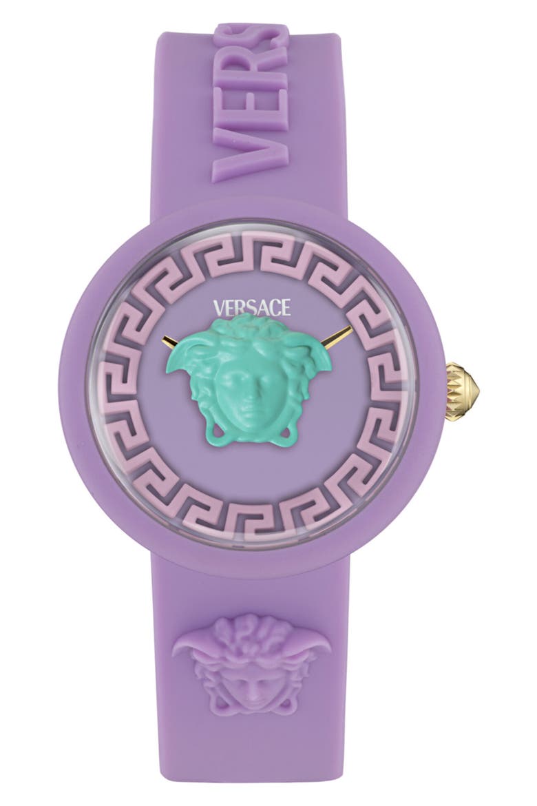 Kids' Medusa Pop Silicone Strap Watch, 32mm, Main, color, PURPLE