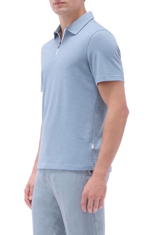 Bugatchi Quarter Zip Polo In Shark