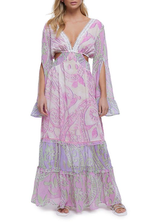 Cutout Long Sleeve Cover-Up Dress