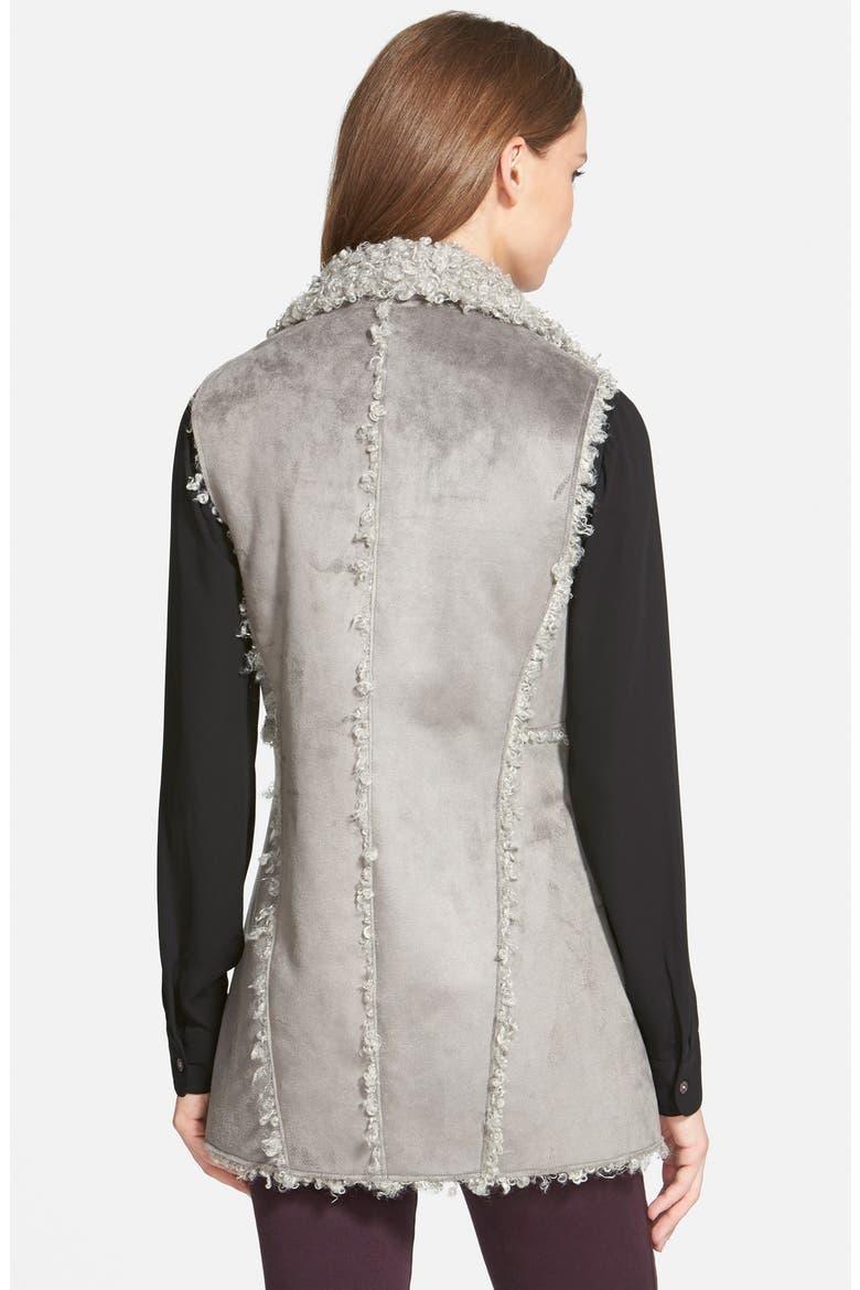 Faux Shearling Vest, Alternate, color, ICE GREY