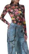 AFRM Kaylee Floral Mesh Top