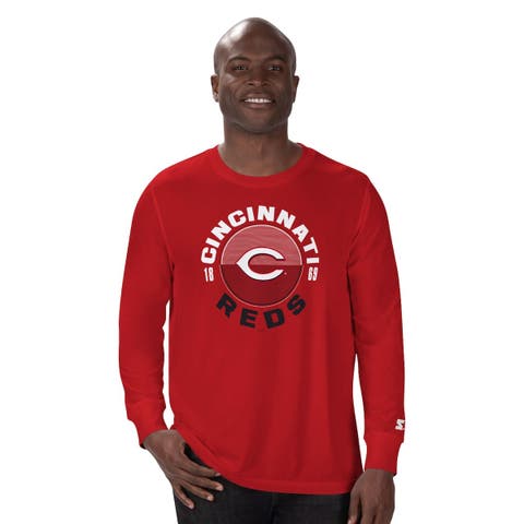 Men's Starter Red Cincinnati Reds Halftime Long Sleeve T-Shirt