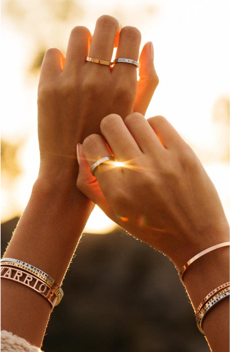 Mantra Grit Grace Gratitude bracelet, Alternate, color, Outisde - Silver