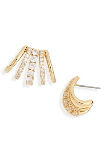 Nadri Cleo Cubic Zirconia Hoop Earrings In Gold
