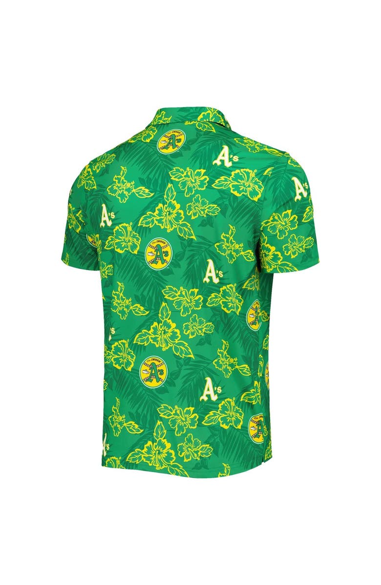 Reyn Spooner Men's Reyn Spooner Green Oakland Athletics Cooperstown Collection Puamana Print Polo, Alternate, color, Green