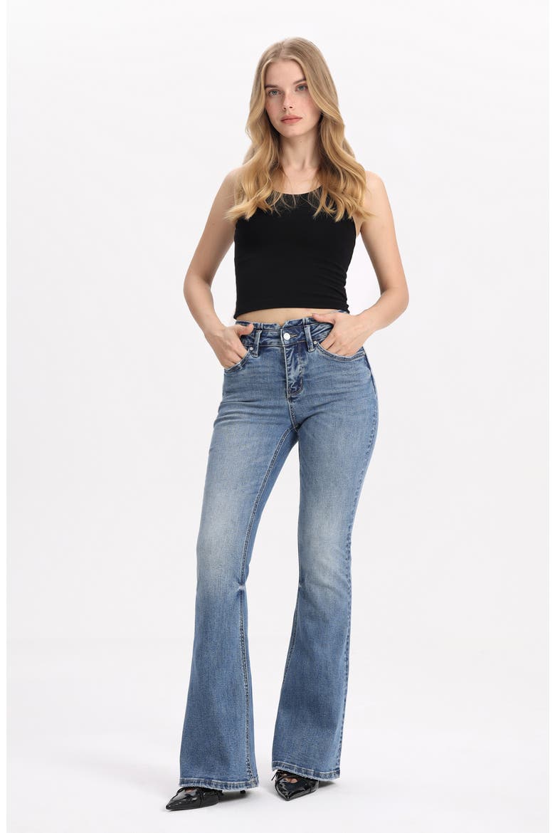 High Waist Flare Jeans, Alternate, color, VINTAGE AQUA