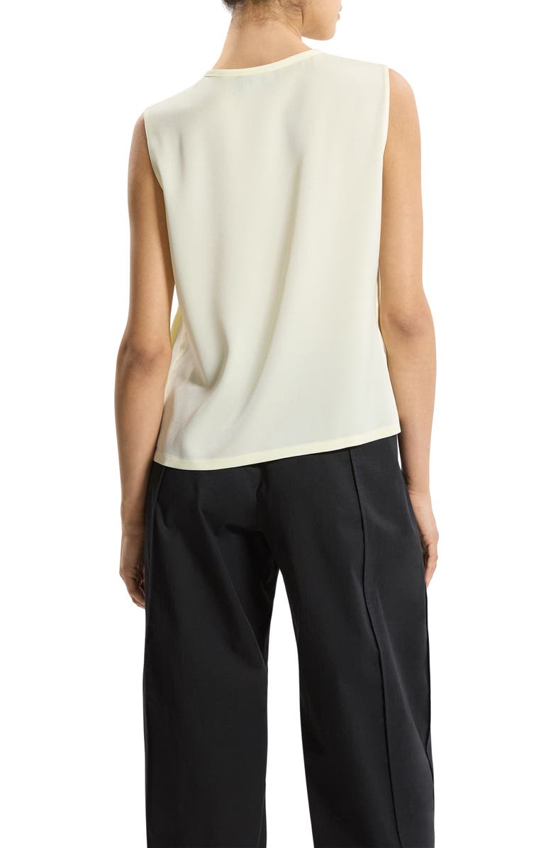 Theory Split Neck Satin Tank, Alternate, color, Lemongrass - 2Eo