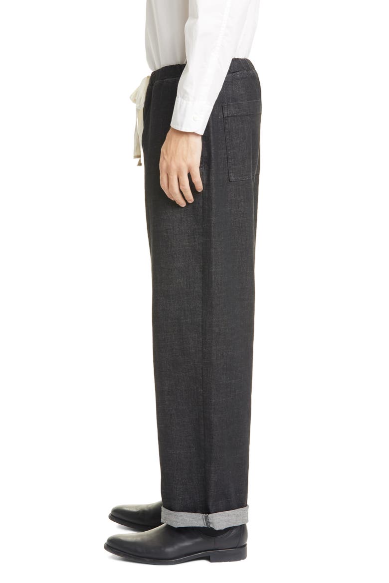Organic Cotton Wide Leg Pants (Nordstrom Exclusive), Alternate, color, VINTAGE BLACK