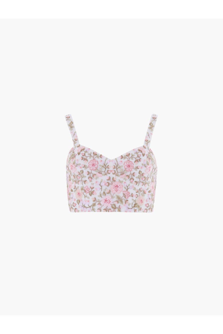 Eden Rose Sweetheart Crop Top, Alternate, color, Swan White/Multi