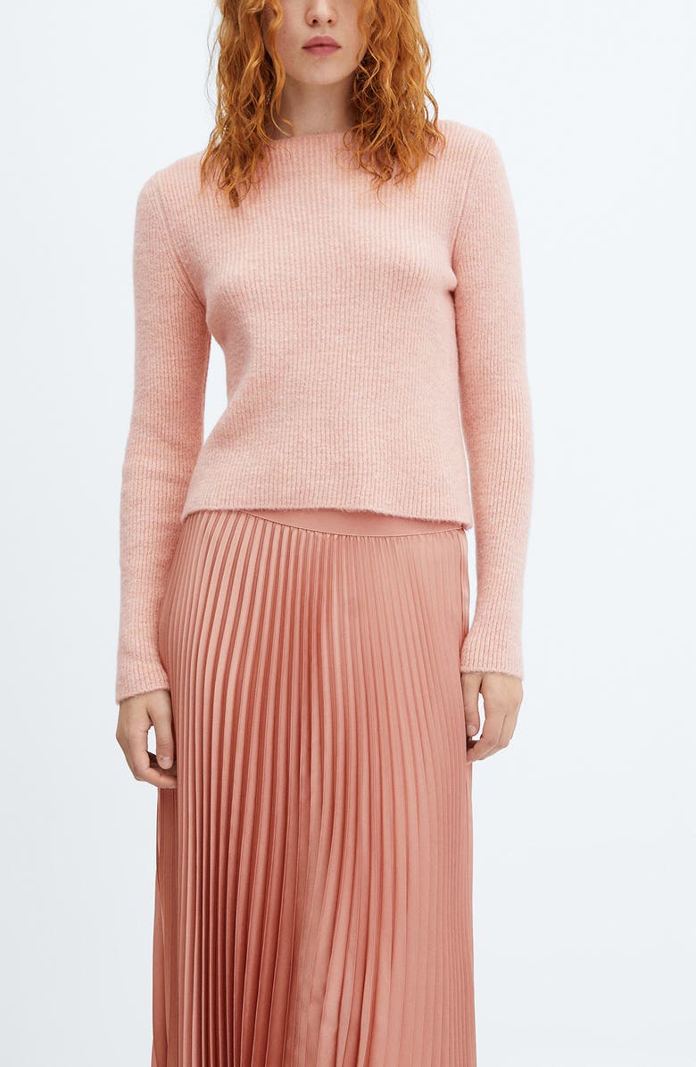 MANGO Handkerchief Hem Pleated Skirt, Alternate, color, Pastel Pink