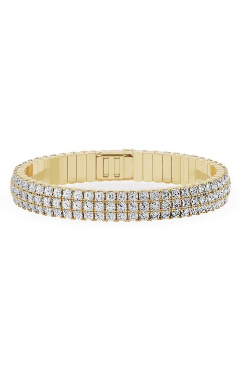 18K Gold Triple Row Diamond Bangle Bracelet - 21.54 ctw (Nordstrom Exclusive)