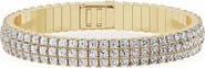 Jennifer Fisher 18K Gold Triple Row Diamond Bangle Bracelet - 21.54 ctw