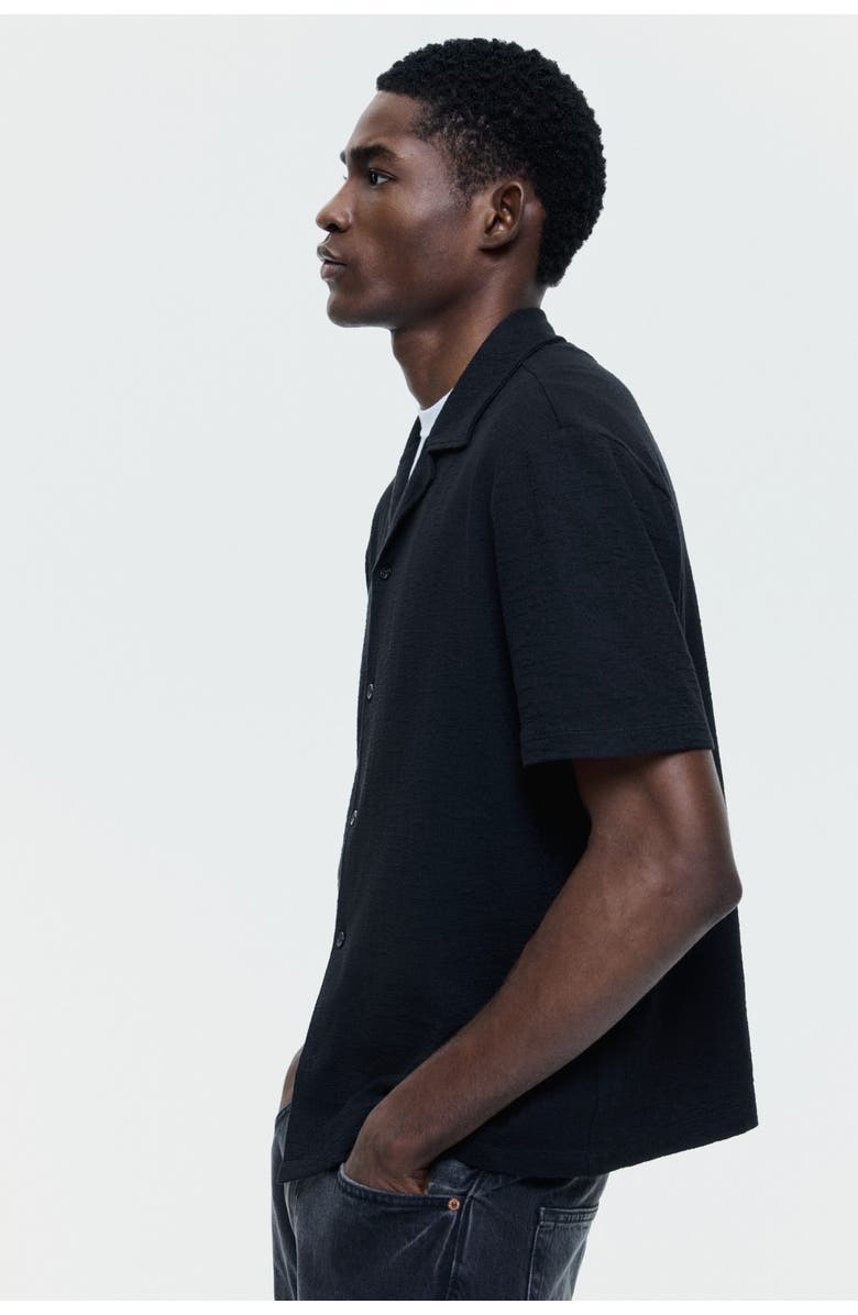 H&M Regular-fit resort shirt, Alternate, color, Black