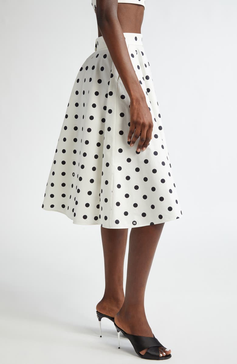 Dolce&Gabbana DG Logo Polka Dot Skirt, Alternate, color, 