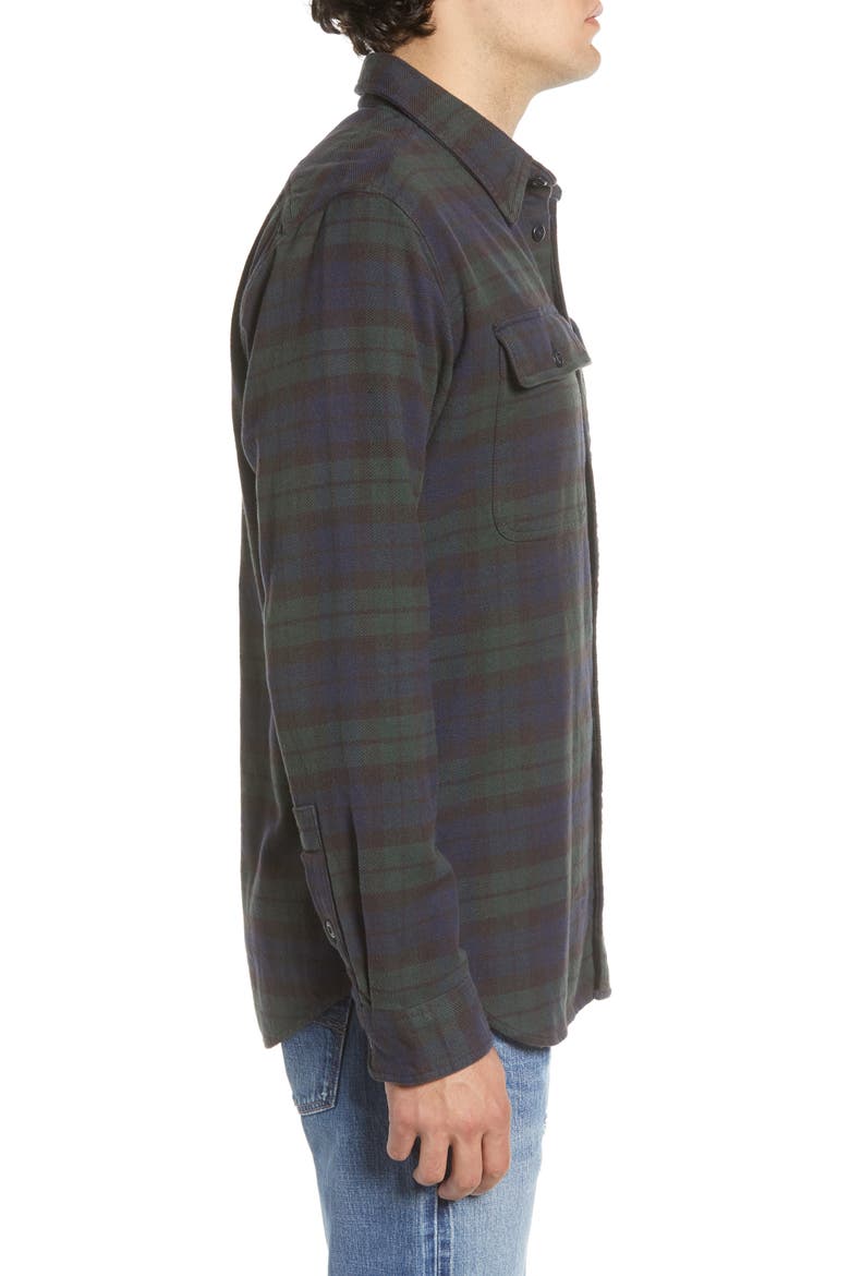 'Vintage Flannel' Regular Fit Plaid Cotton Shirt, Alternate, color, BLACK GREEN NAVY