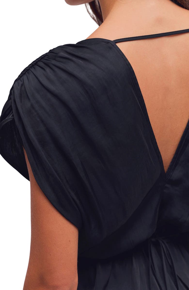 Free People Ash Button-Up Peplum Top, Alternate, color, Black