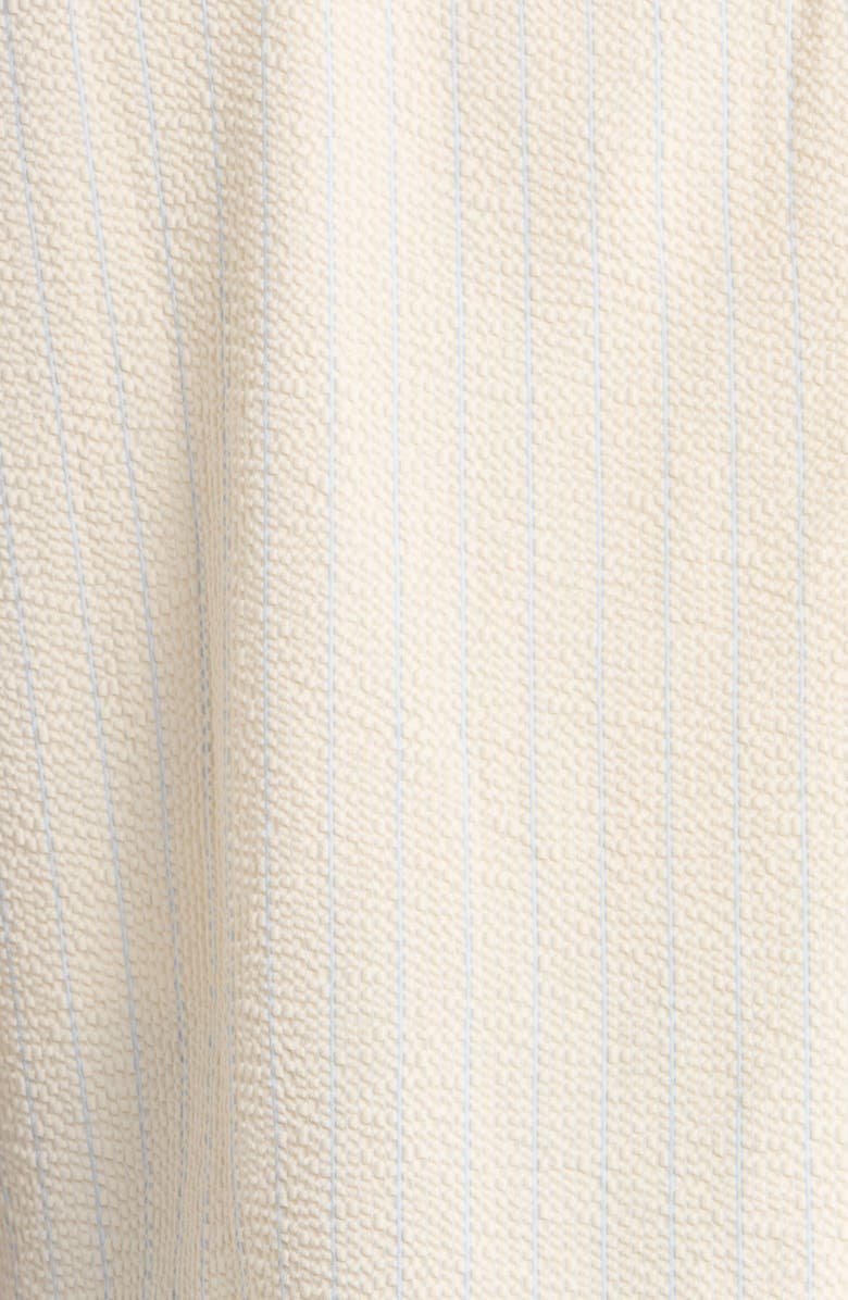 Wax London Didcot Stripe Cotton Seersucker Camp Shirt, Alternate, color, Ecru/ Blue