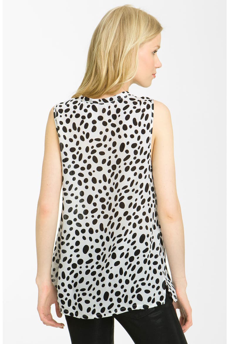 Dalmatian Print Georgette Blouse, Alternate, color, IVORY/ BLACK