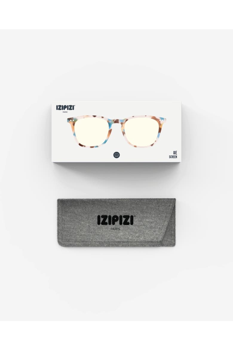 #E 49mm Trapeze Screen Glasses, Alternate, color, Blue Tortoise