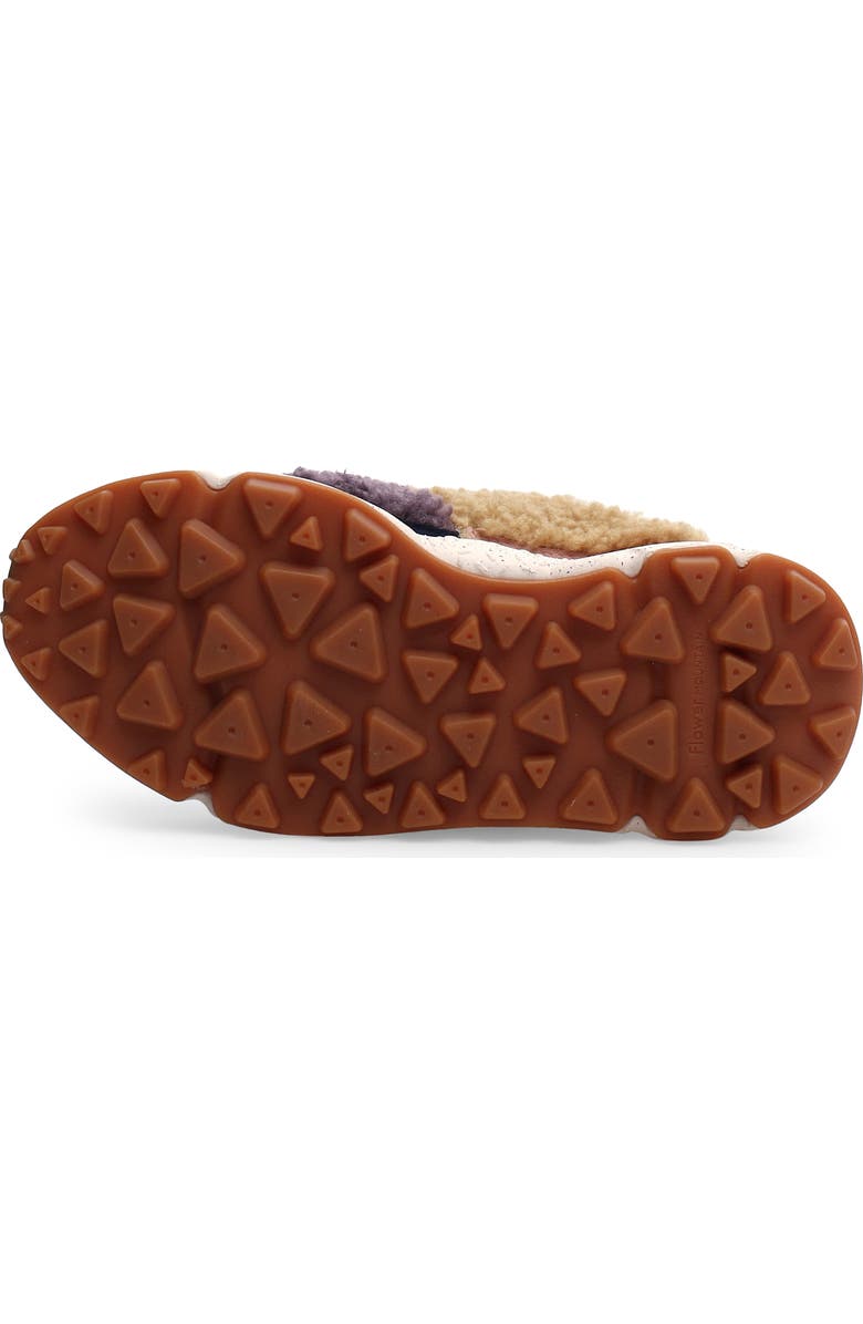 Flower MOUNTAIN Pampas Teddy Faux Shearling Sneaker, Alternate, color, Navy-Lilac -Beige