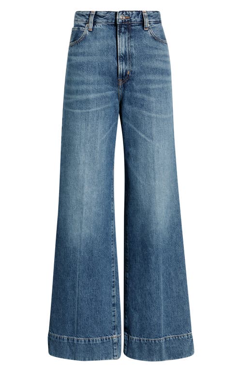 Frame The Slice High Waist Flare Jeans In Blue