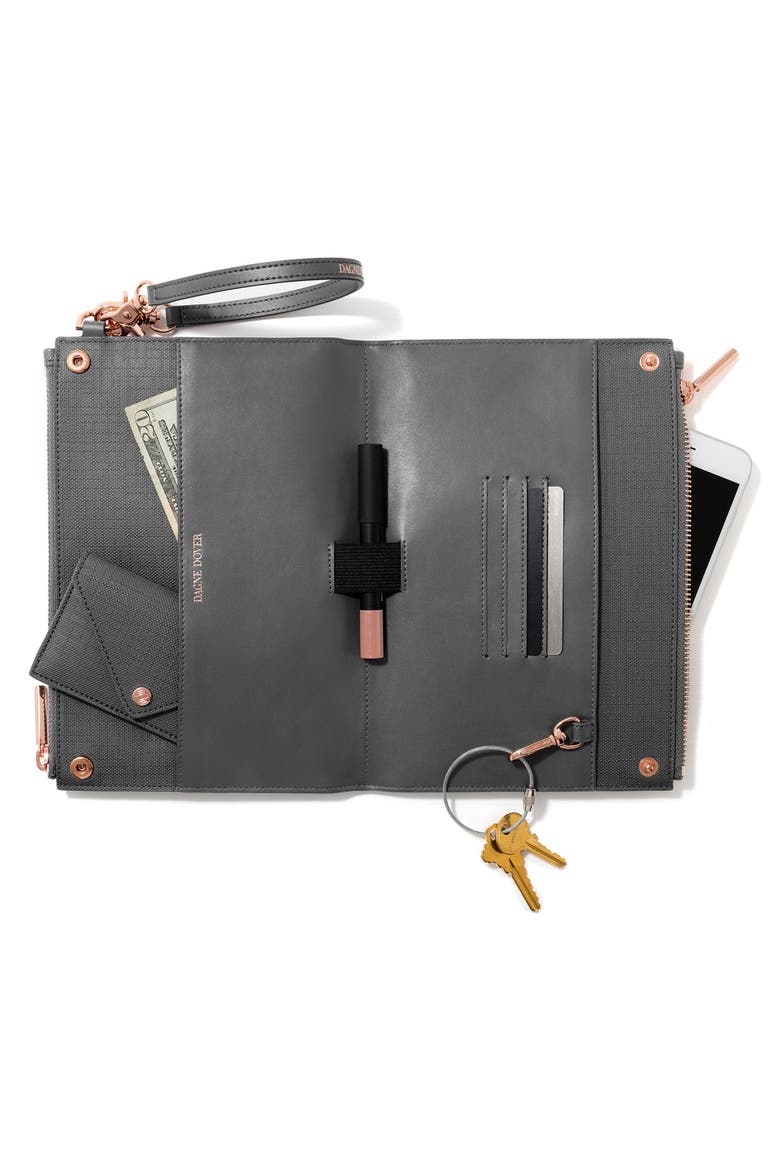 Signature Essentials Coated Canvas Clutch/Wallet, Alternate, color, GRAPHITE