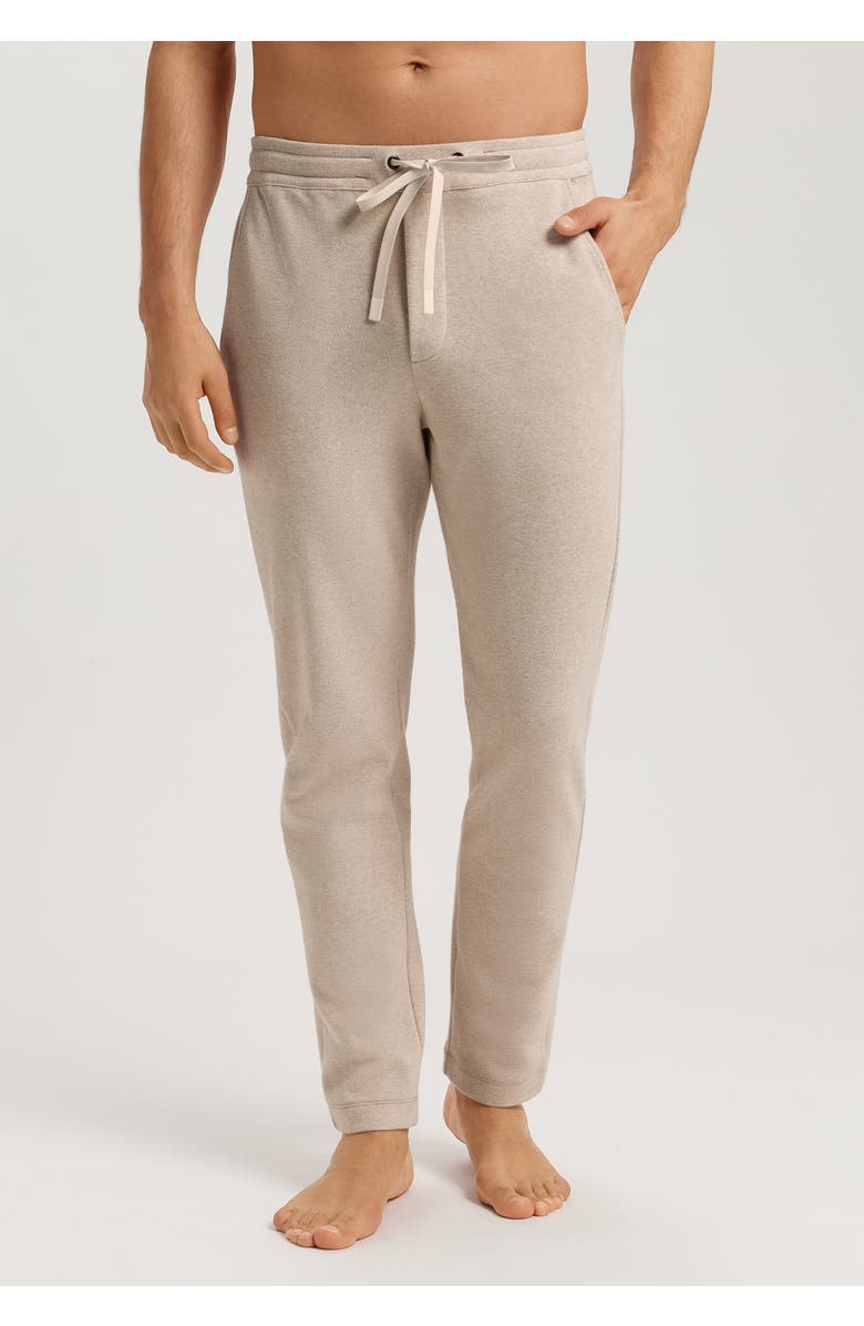 Hanro Cozy Living Organic Cotton Soft Jersey Pants, Alternate, color, Camel Melange