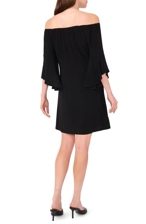 Halogen ® Off The Shoulder Flutter Sleeve Shift Dress In Rich Black