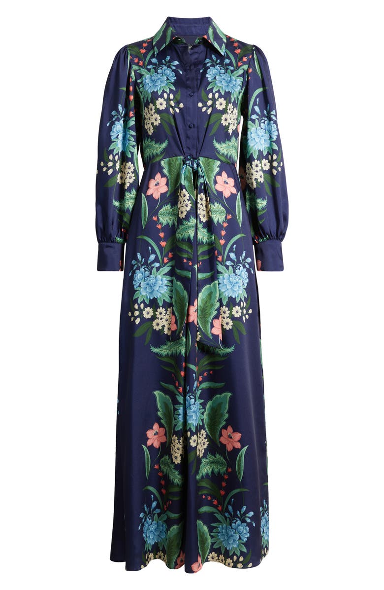 Julia Jordan Floral Print Long Sleeve Maxi Shirtdress, Alternate, color, 