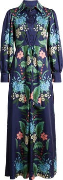 Julia Jordan Floral Print Long Sleeve Maxi Shirtdress
