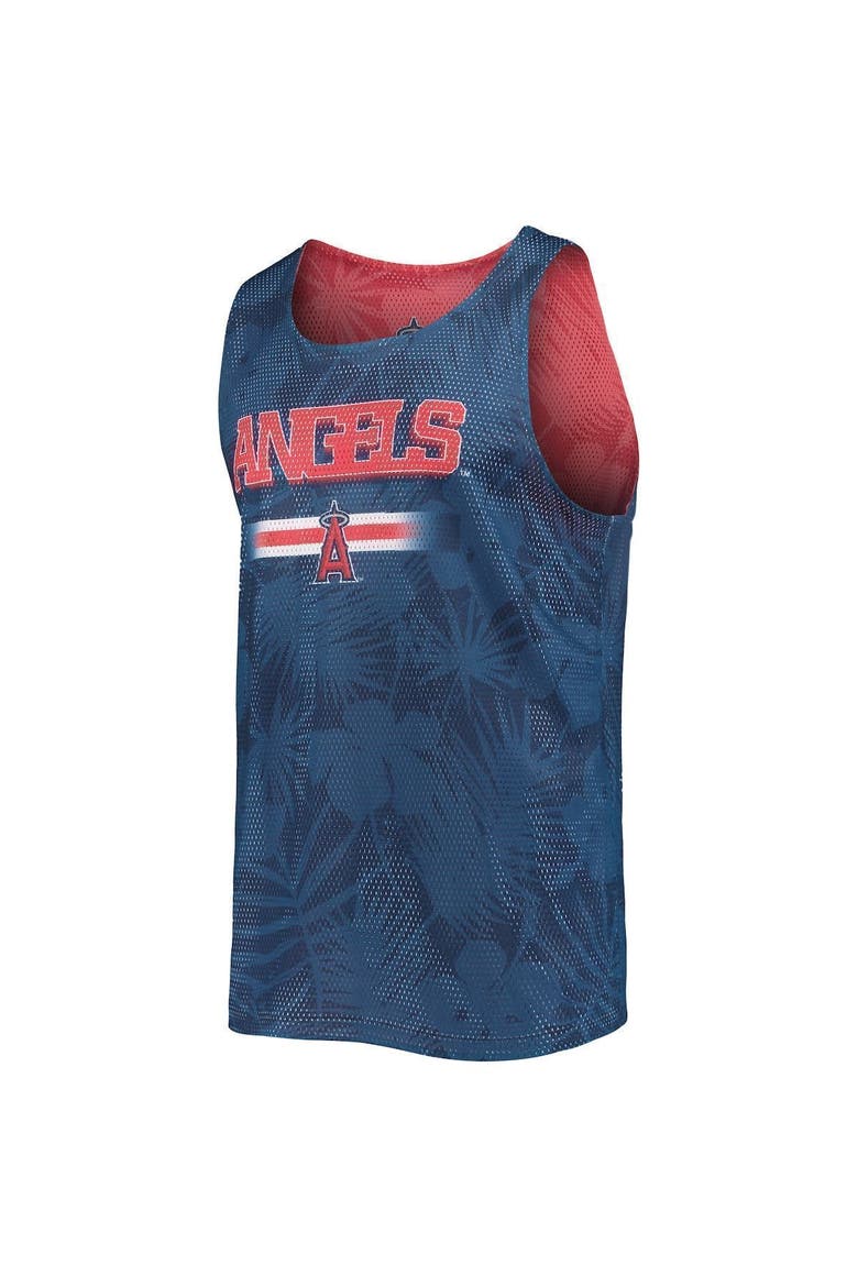 Men's FOCO Red/Navy Los Angeles Angels Floral Reversible Mesh Tank Top, Alternate, color, Red