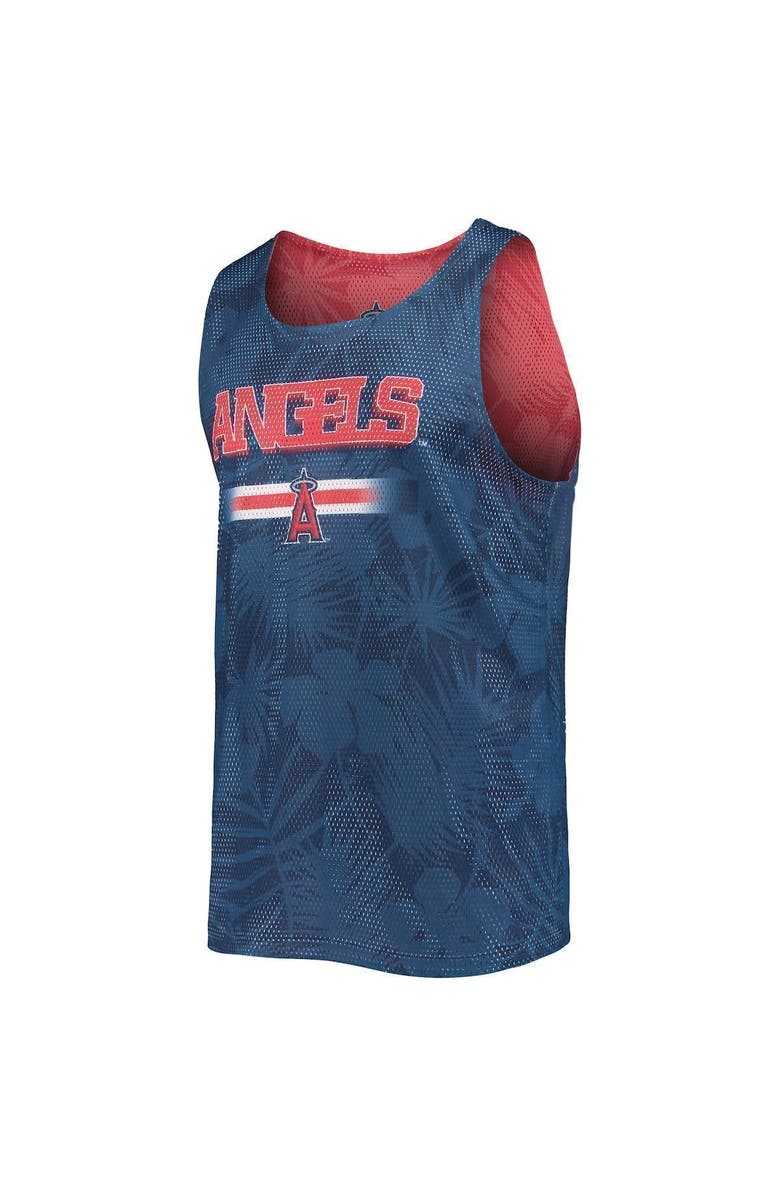 FOCO Men's FOCO Red/Navy Los Angeles Angels Floral Reversible Mesh Tank Top, Alternate, color, Red