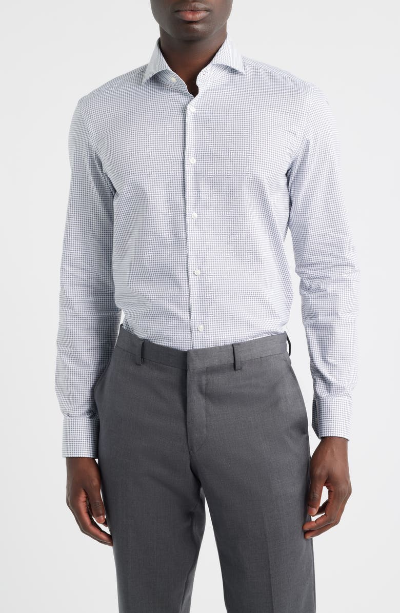 BOSS H-Hank Slim Fit Dress Shirt, Main, color, Dark Blue