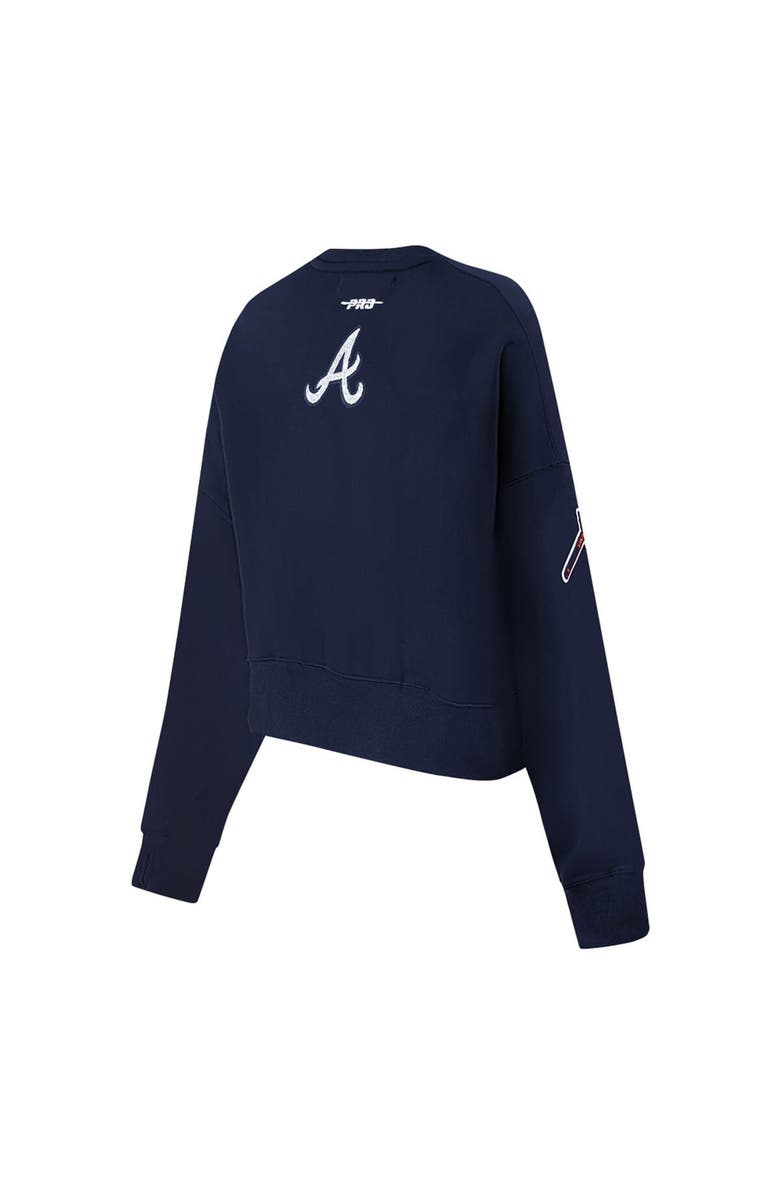 PRO STANDARD Women's Pro Standard Navy Atlanta Braves Game Day Classics Crewneck Pullover Sweatshirt, Alternate, color, 
