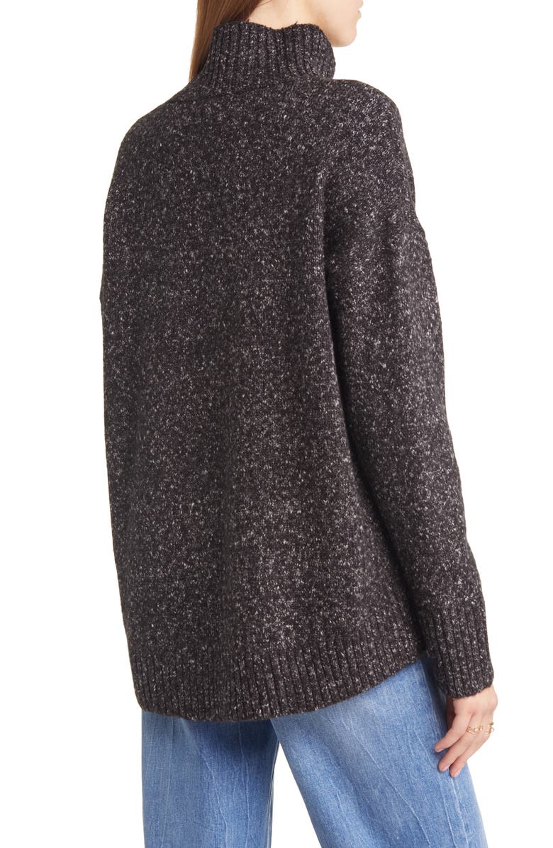 Treasure & Bond Women's Marled Mock Neck High-Low Tunic Sweater, Alternate, color,