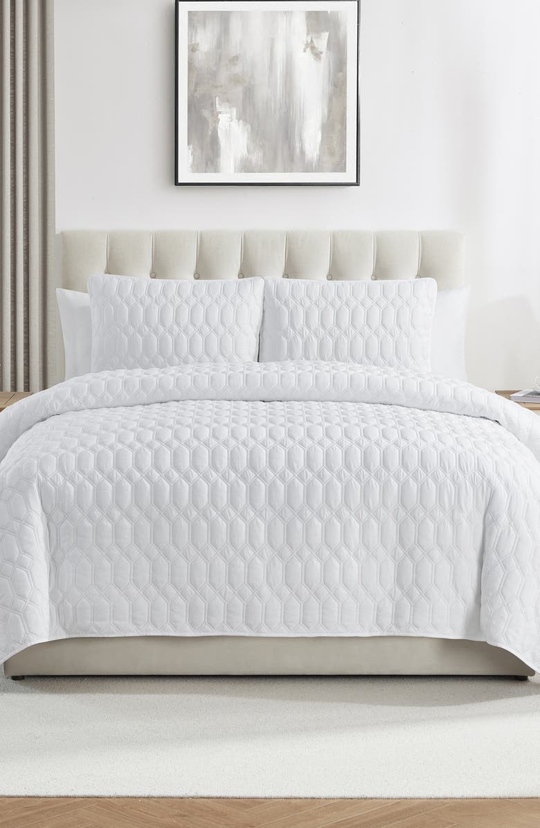 VCNY HOME Diamond 3-Piece Quilt Set, Alternate, color, White