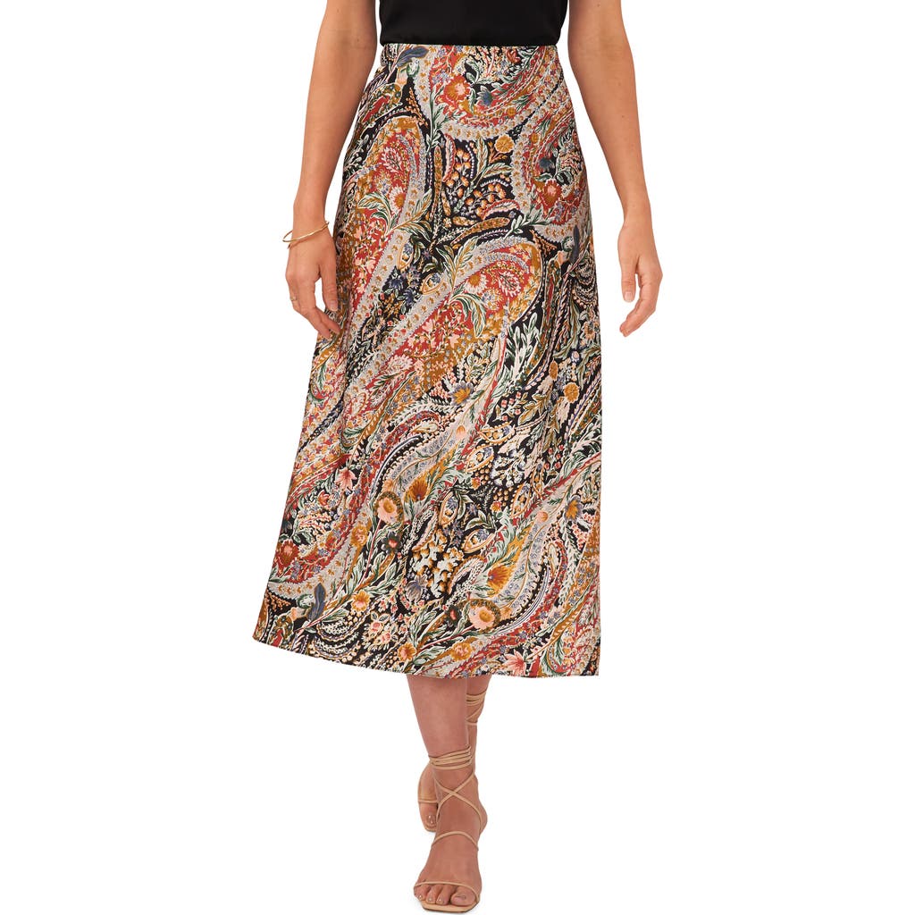 1.state Hammered Satin Midi Skirt