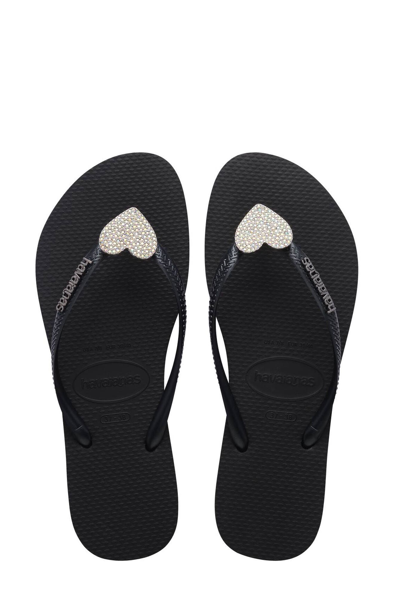 Havaianas Slim Crystal Charm Flip Flop, Alternate, color, 